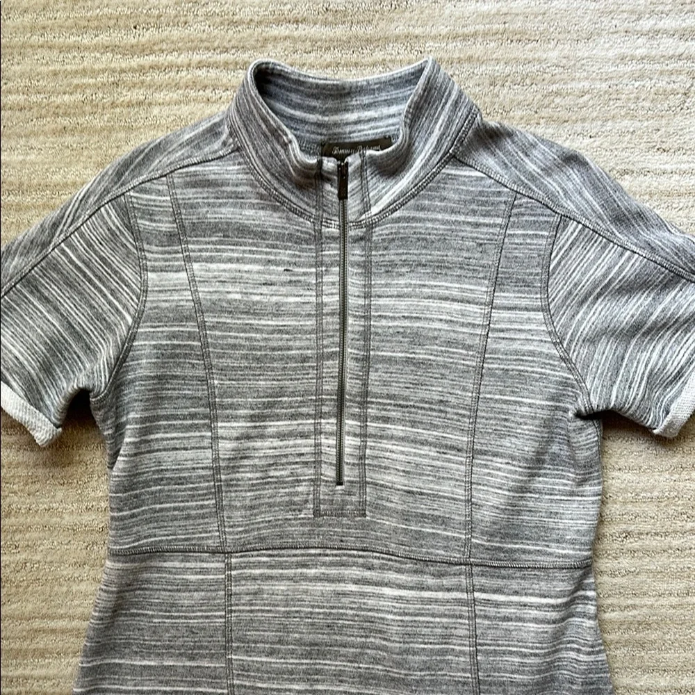Tommy Bahama Calvert French Terry Gray Short Sleeve Half Zip Dress Medium